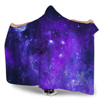 Purple Stars Nebula Galaxy Space Print Hooded Blanket