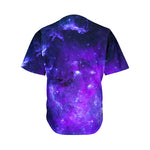 Purple Stars Nebula Galaxy Space Print Men's Baseball Jersey
