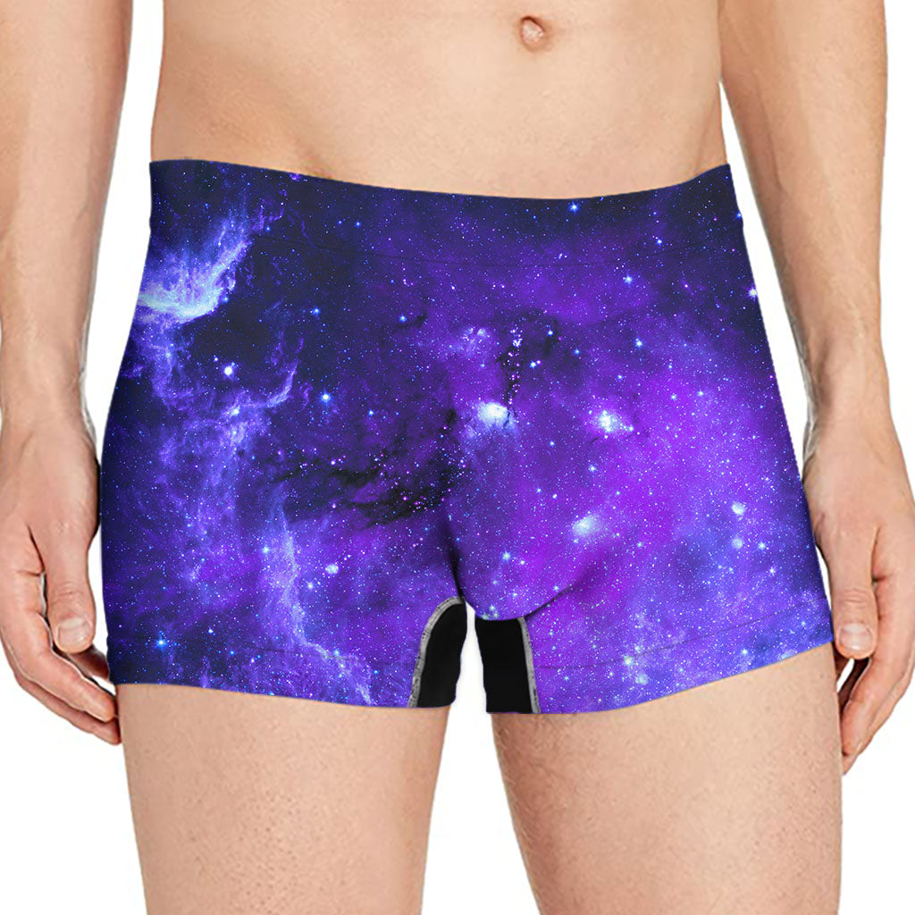 Purple Stars Nebula Galaxy Space Print Men's Boxer Briefs