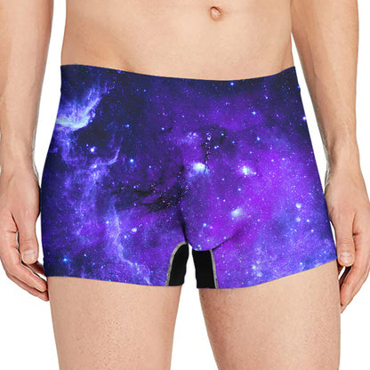 Purple Stars Nebula Galaxy Space Print Men's Boxer Briefs