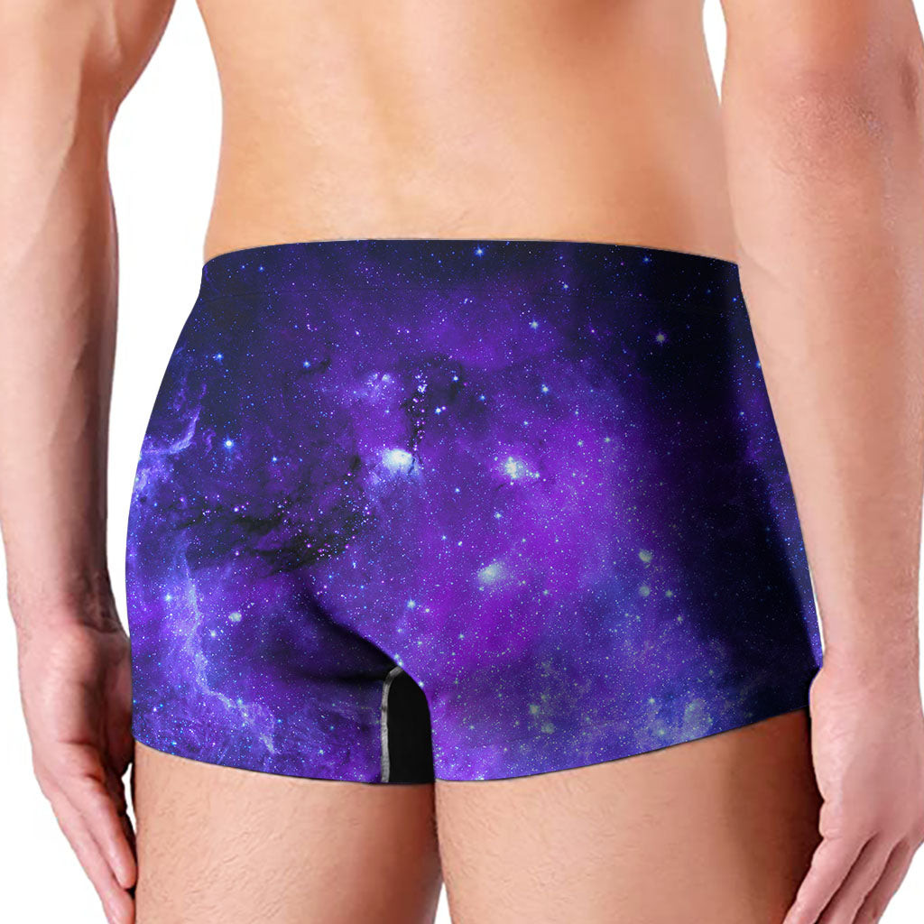 Purple Stars Nebula Galaxy Space Print Men's Boxer Briefs