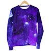 Purple Stars Nebula Galaxy Space Print Men's Crewneck Sweatshirt GearFrost