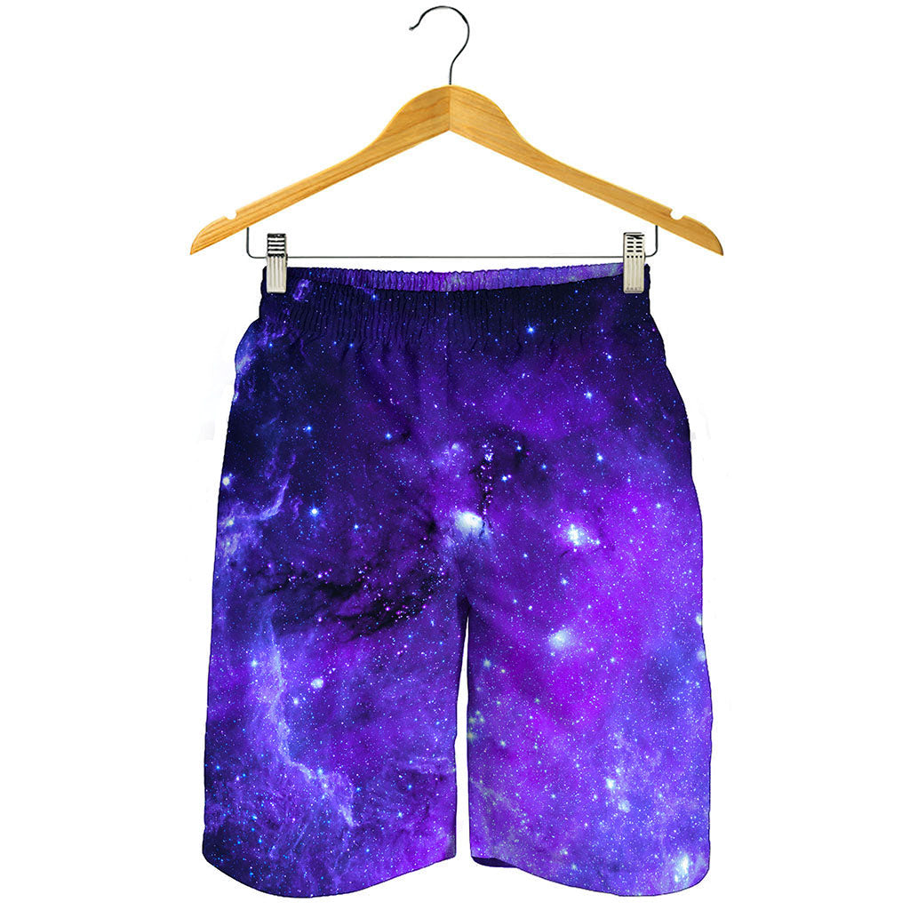 Purple Stars Nebula Galaxy Space Print Men's Shorts