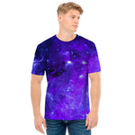 Purple Stars Nebula Galaxy Space Print Men's T-Shirt