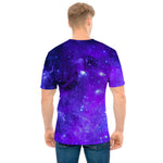 Purple Stars Nebula Galaxy Space Print Men's T-Shirt