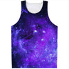 Purple Stars Nebula Galaxy Space Print Men's Tank Top