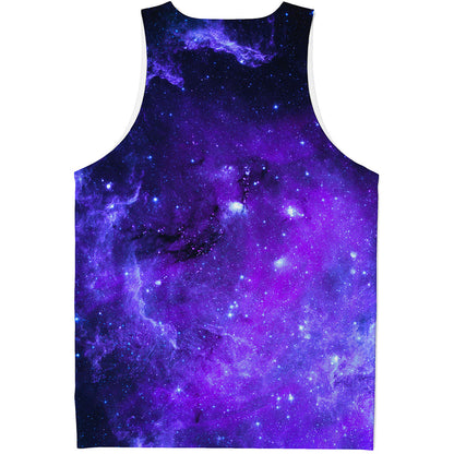 Purple Stars Nebula Galaxy Space Print Men's Tank Top
