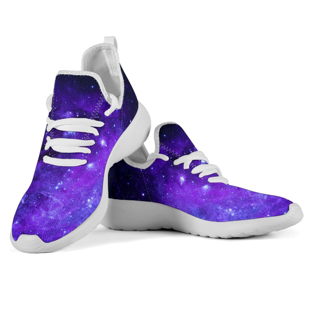 Purple Stars Nebula Galaxy Space Print Mesh Knit Shoes GearFrost