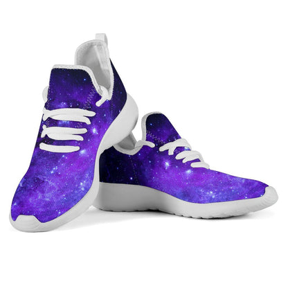 Purple Stars Nebula Galaxy Space Print Mesh Knit Shoes GearFrost