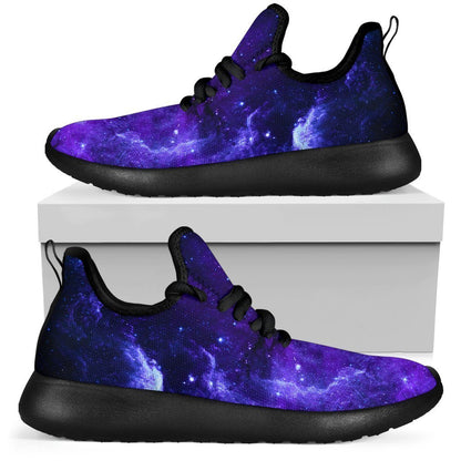 Purple Stars Nebula Galaxy Space Print Mesh Knit Shoes GearFrost