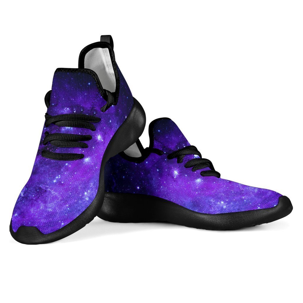 Purple Stars Nebula Galaxy Space Print Mesh Knit Shoes GearFrost