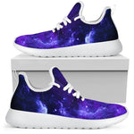 Purple Stars Nebula Galaxy Space Print Mesh Knit Shoes GearFrost
