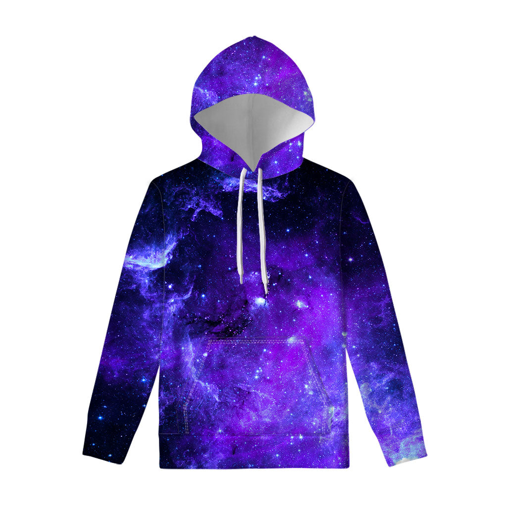 Purple Stars Nebula Galaxy Space Print Pullover Hoodie