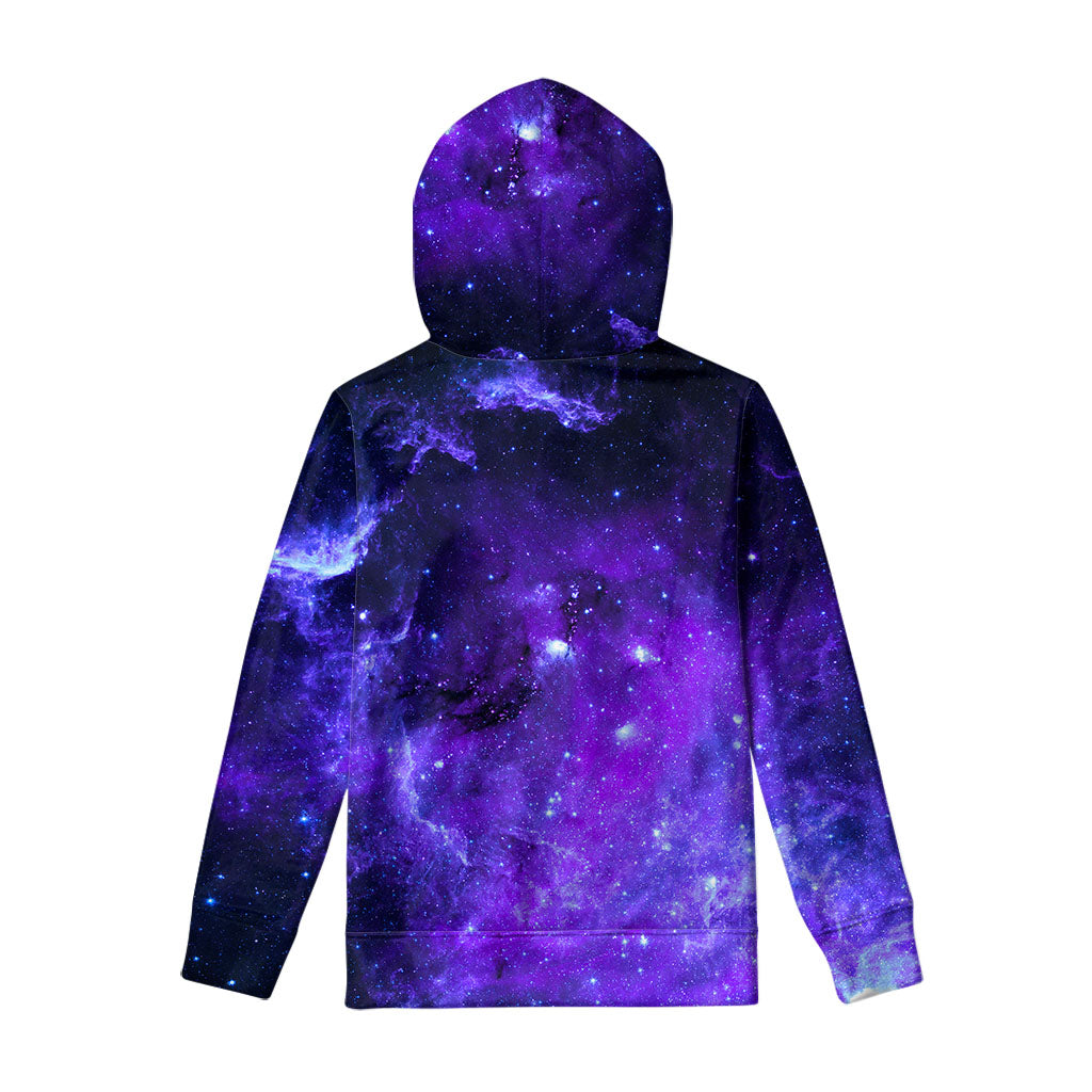 Purple Stars Nebula Galaxy Space Print Pullover Hoodie