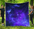 Purple Stars Nebula Galaxy Space Print Quilt