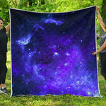 Purple Stars Nebula Galaxy Space Print Quilt