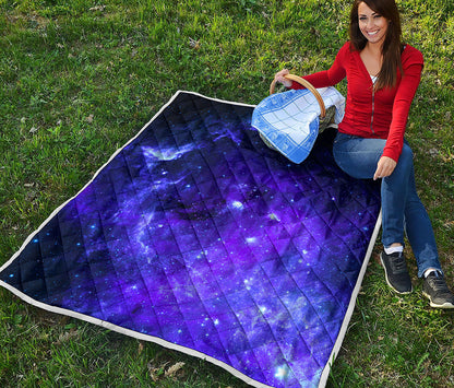 Purple Stars Nebula Galaxy Space Print Quilt
