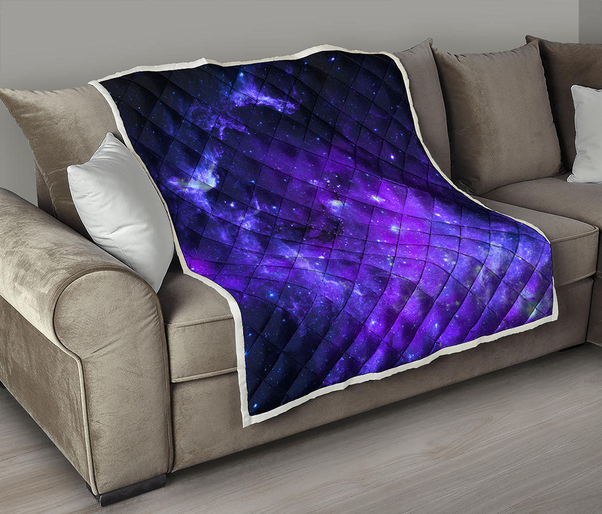 Purple Stars Nebula Galaxy Space Print Quilt