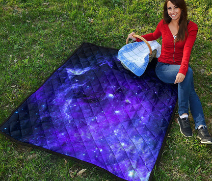 Purple Stars Nebula Galaxy Space Print Quilt
