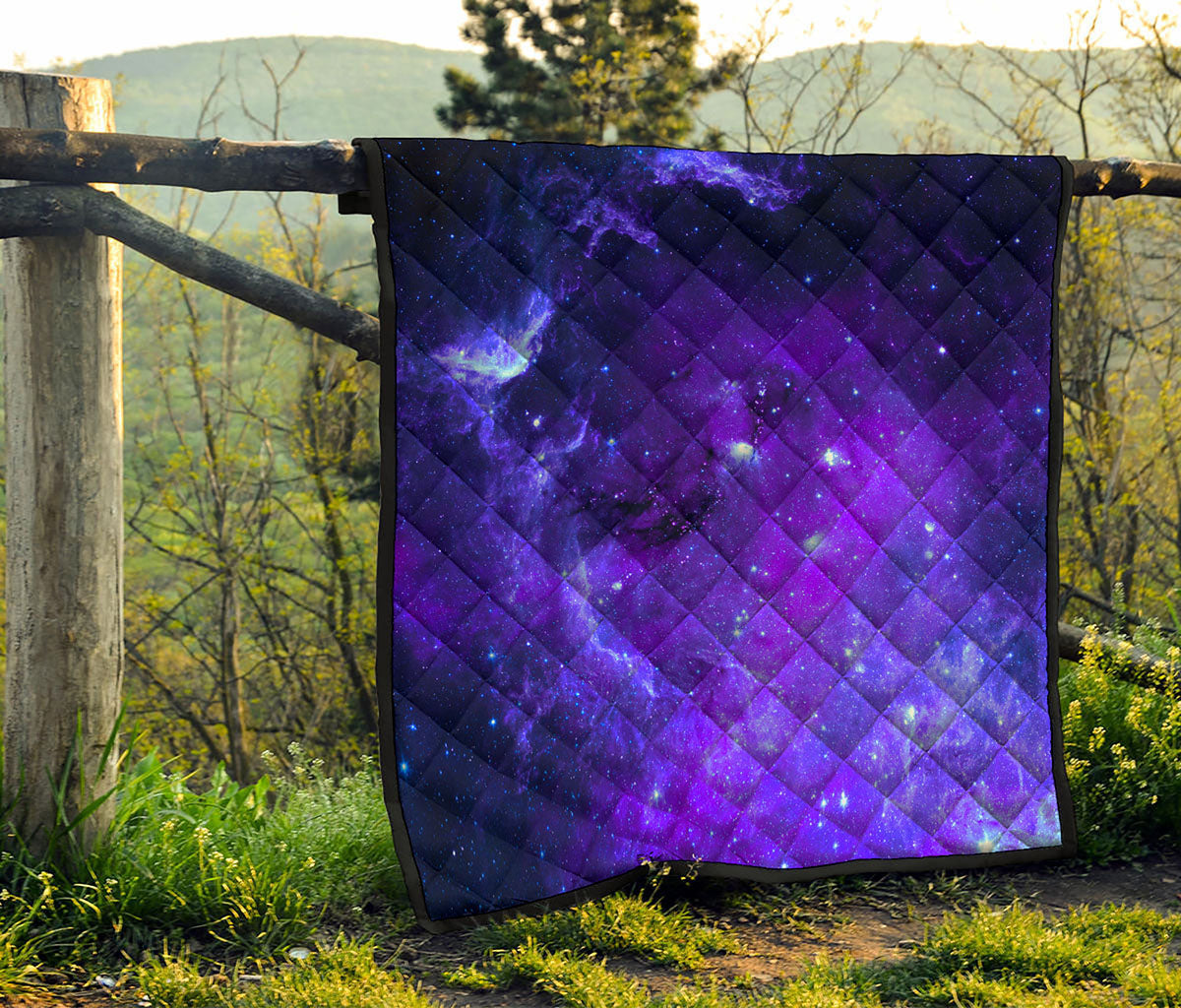Purple Stars Nebula Galaxy Space Print Quilt