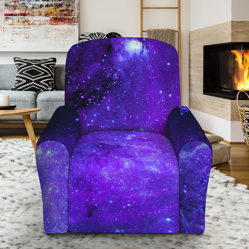 Purple Stars Nebula Galaxy Space Print Recliner Slipcover