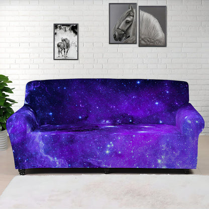 Purple Stars Nebula Galaxy Space Print Sofa Cover