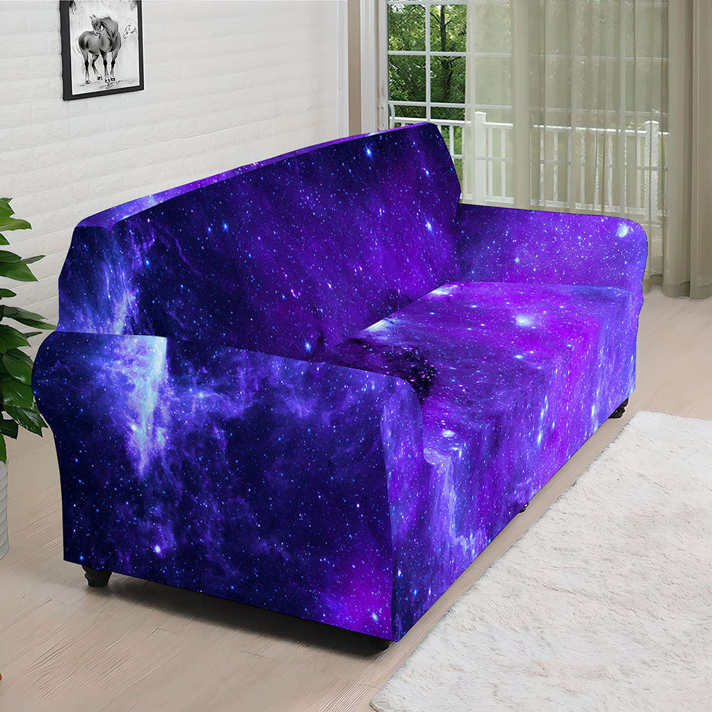 Purple Stars Nebula Galaxy Space Print Sofa Cover