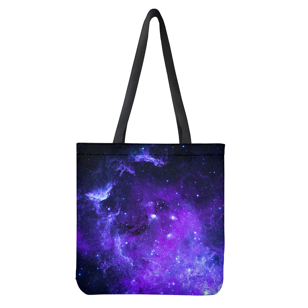 Purple Stars Nebula Galaxy Space Print Tote Bag