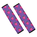 Purple Strawberry Pattern Print Car Seat Belt Covers