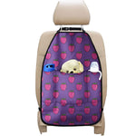 Purple Strawberry Pattern Print Car Seat Organizers