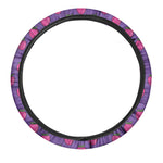 Purple Strawberry Pattern Print Car Steering Wheel Cover