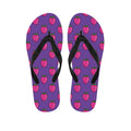 Purple Strawberry Pattern Print Flip Flops
