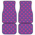 Purple Strawberry Pattern Print Front and Back Car Floor Mats