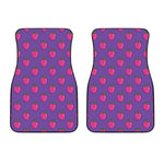 Purple Strawberry Pattern Print Front Car Floor Mats