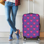 Purple Strawberry Pattern Print Luggage Cover