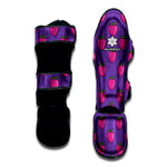 Purple Strawberry Pattern Print Muay Thai Shin Guard