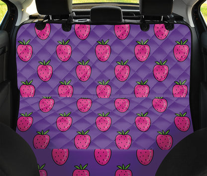 Purple Strawberry Pattern Print Pet Car Back Seat Cover