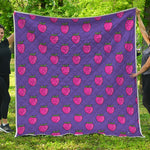 Purple Strawberry Pattern Print Quilt
