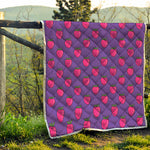 Purple Strawberry Pattern Print Quilt