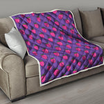 Purple Strawberry Pattern Print Quilt