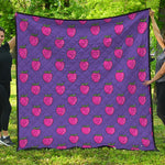 Purple Strawberry Pattern Print Quilt