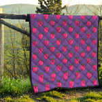 Purple Strawberry Pattern Print Quilt