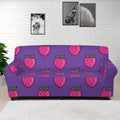 Purple Strawberry Pattern Print Sofa Cover