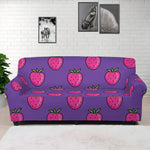 Purple Strawberry Pattern Print Sofa Cover