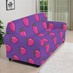 Purple Strawberry Pattern Print Sofa Cover