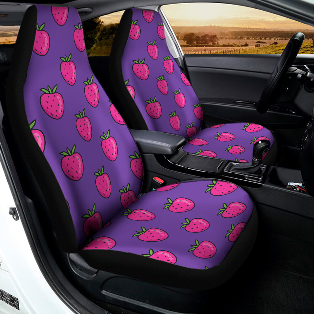 Purple Strawberry Pattern Print Universal Fit Car Seat Covers
