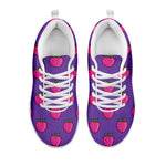 Purple Strawberry Pattern Print White Sneakers