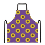 Purple Sunflower Pattern Print Apron