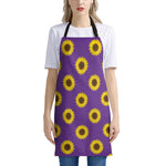 Purple Sunflower Pattern Print Apron