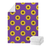 Purple Sunflower Pattern Print Blanket